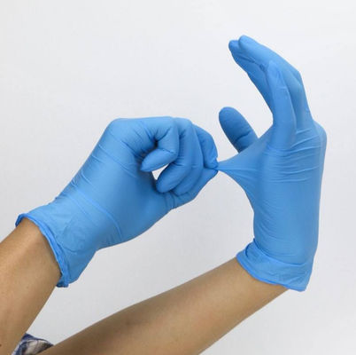 Средние устранимые перчатки нитрила, прочный цвет сини перчаток экзамена нитрила